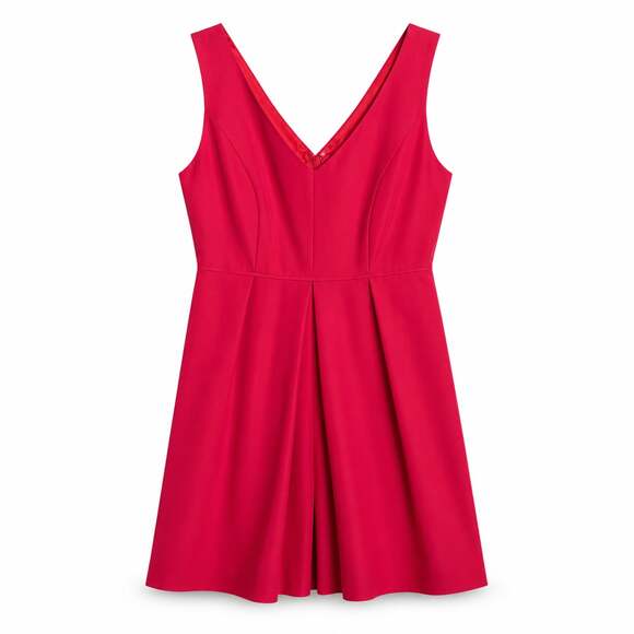 J.Crew Dresses & Skirts - J.Crew V-Neck Pleated A-Line Dress Red Petite 0